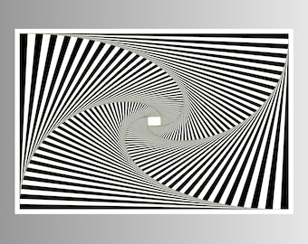 Op Art Digital Download | 16x24 and 12x18 Sizes | Black & White Zebra Pattern Geometric Printable Art for Modern Home or Office  #P16x24_038
