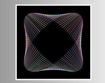 Downloadable Modern Art Print | Abstract Fluid Line Art For Zen Home Office Decor | Printable High Res Files | Fits Square Frame #P24x24_030