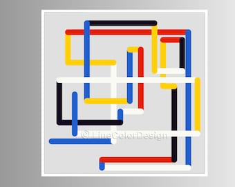 Downloadable Digital Wall Art | Geometric Line Print For Modern Office or Living Space | Square Printable Artwork | 20x20 24x24  #P24x24_047