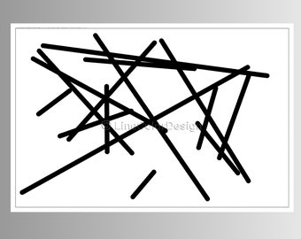 Geometric Printable Wall Art | 16x24 Black and White Abstract Line Art for the Modern Home or Office |  Instant File Download | #P16x24_007