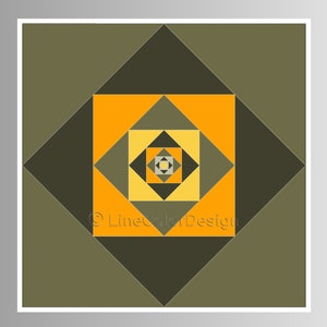 Geometric Printable Artwork | 24x24 Square Size | Orange and Grays Downloadable Wall Artwork for Contemporary Homes or Offices  #P24x24_001