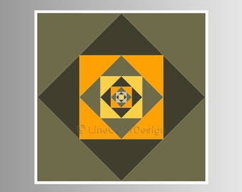 Geometric Printable Artwork | 24x24 Square Size | Orange and Grays Downloadable Wall Artwork for Contemporary Homes or Offices  #P24x24_001