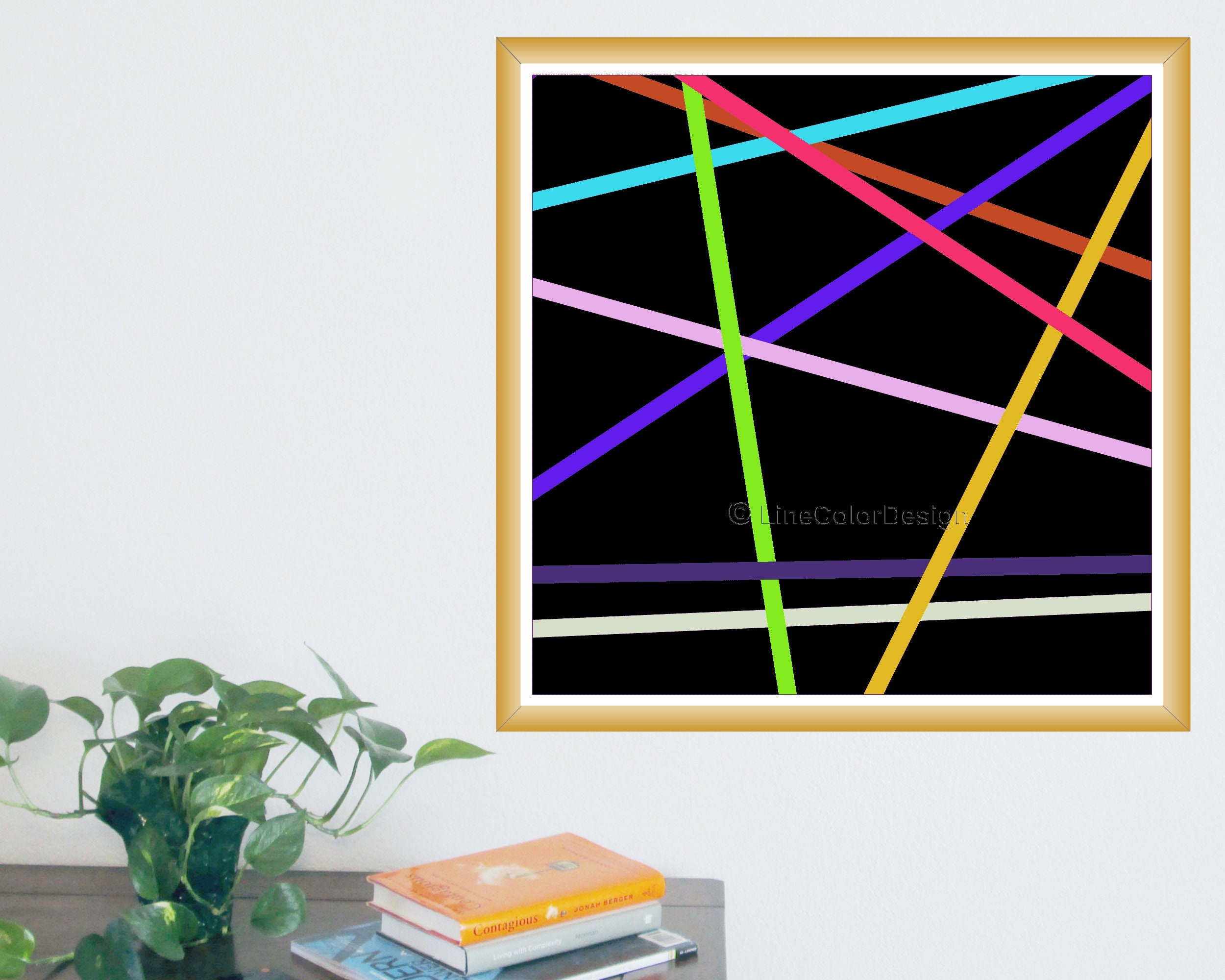 Abstract Printable Wall Art Colorful Geometric Line Art - Etsy