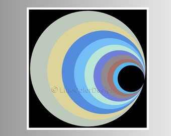 Impressão de arte quadrada | Padrão de círculo geométrico colorido | Download instantâneo de arquivos digitais para impressão | Decoração minimalista de parede de belas artes #P24x24_040