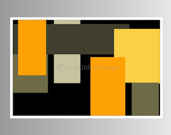 Instant Download Geometric Art with Abstract Polygon Layers | Contemporary Printable Decor for Creative Home Living Room or Office Space