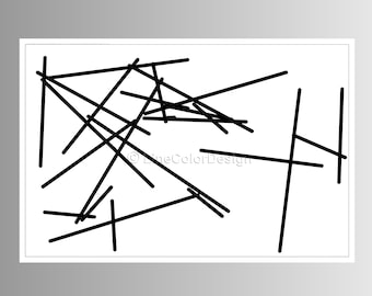 Arte geométrica abstrata para impressão | Arte contemporânea em preto e branco 16x24 para uma parede moderna de casa ou escritório | Download instantâneo | #P16x24_001