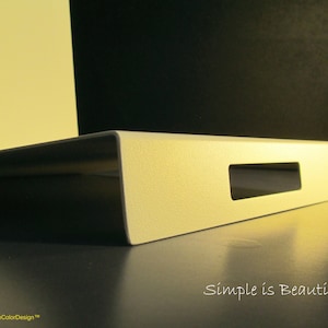 Leaning Vinyl Record Flip Rack,  Sleek Minimalist Album Stand in White Finish,  Modern LP Storage Holder, 33 RPM Display Shelf, Made in USA