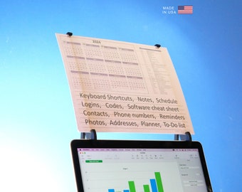 Information Viewer für Laptop-Computer | Shortcuts - Kalender - Erinnerungen - Logins - Fotos | Tech-Dokumentenhalter | Haus & Büro | Hergestellt USA