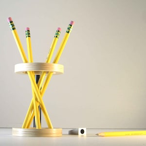 Pen Holder and Desk Organizer | Modern Office Desktop Pencil Accessory | Original Gift for Boss & Coworker | Beautiful Display Handmade USA