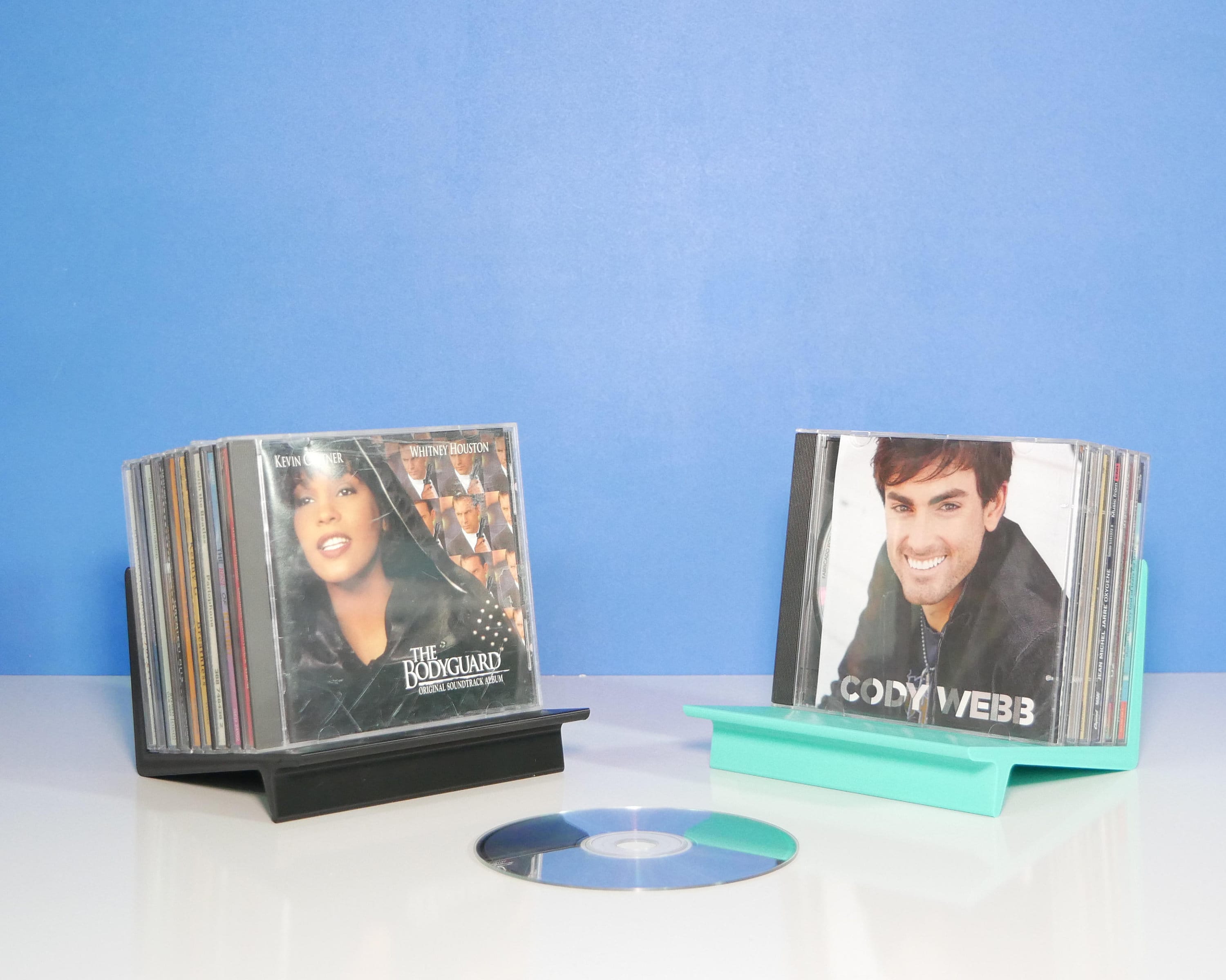 Compact Disc Stand CD Storage Rack Holds 12 Compact Disks | Simple Modern Tabletop CD ...