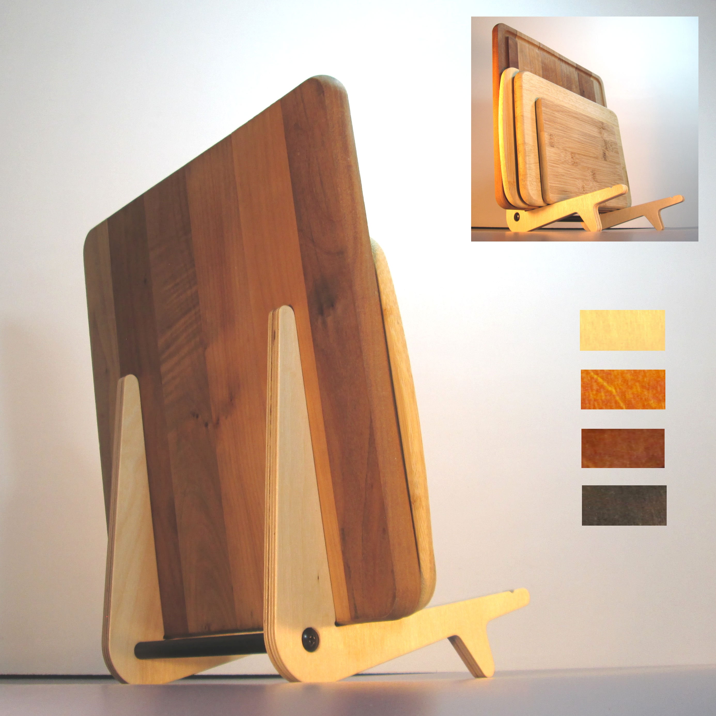 Personalized Wooden Cutting Board/Cookbook Stand –