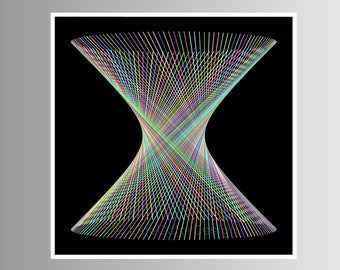 Downloadable Line Art Print | Colorful Abstract Spiral Yarn Pattern | Home and Office Decor | Square Printable High Res Files |  #P24x24_035
