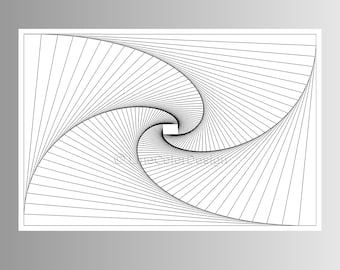 Geometric Op Art Digital Download de arte | Arte contemporânea em preto e branco 16x24 para parede moderna de casa ou escritório | Imprimível | #P16x24_006