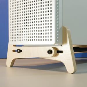 Adjustable PC Tower Stand for Desktop Computer | Contemporary Mid Century Modern Style Fits Desk or Floor | Office & gaming Organizer | USA