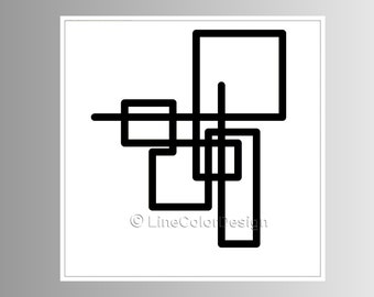 Printable Digital Wall Art | Instant Download Geometric Poster Print For Contemporary Living Spaces | Square 16x16  20x20  24x24 #P24x24_041