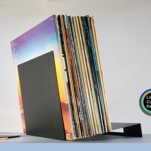 Vinyl Record Flip Storage For 50 Vinyl Albums | The Ultimate Minimalist Rack Holder Stand | Modern Black Metal LP Display Shelf Made in USA