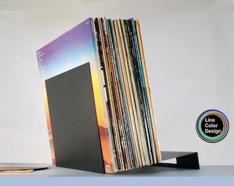 Vinyl Record Flip Storage For 50 Vinyl Albums | The Ultimate Minimalist Rack Holder Stand | Modern Black Metal LP Display Shelf Made in USA