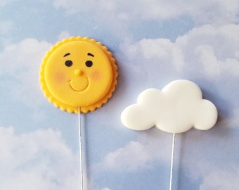 Fondant Sun & Cloud Floating Cake Topper