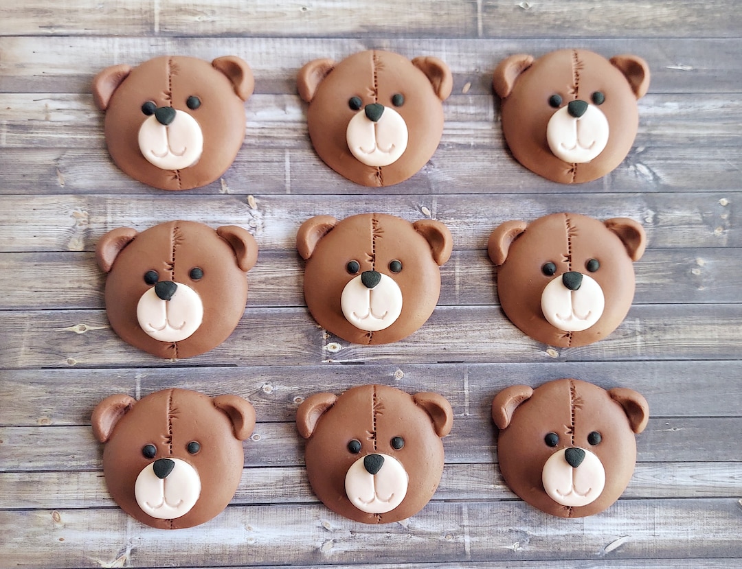 Cute Fondant Teddy Bear Cupcake Toppers - Etsy