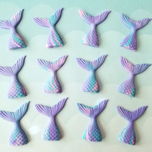A Set of Extra Small Mermaid Tail Cake Toppers