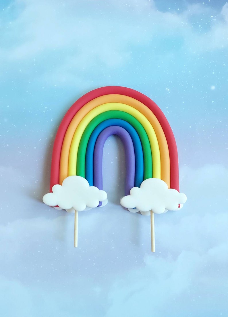 Small Rainbow Cake Topper image 3
