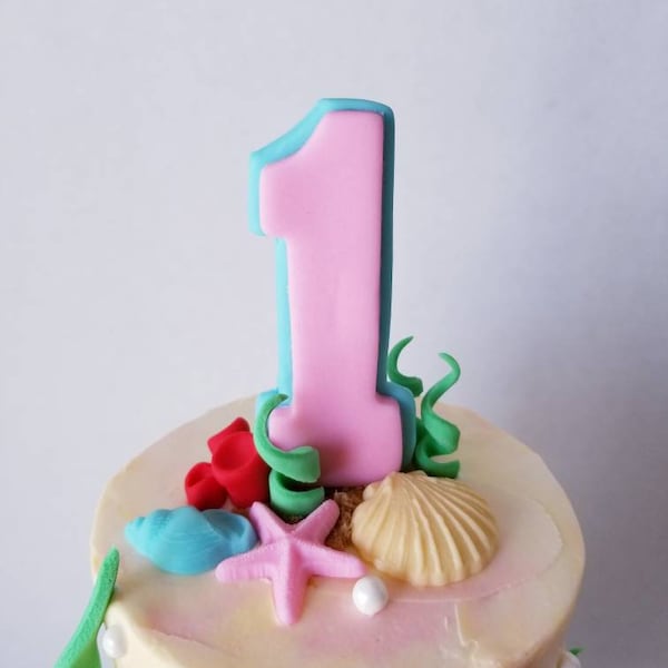 Number 1 Fondant Cake Topper