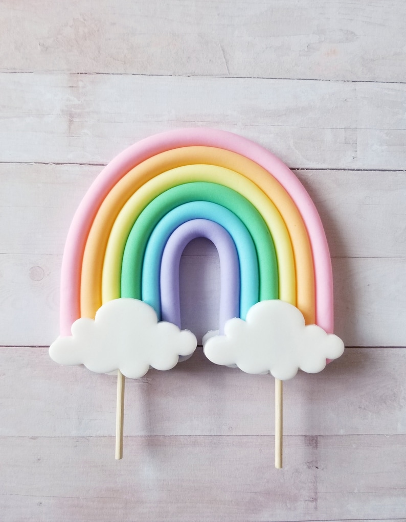 Small Rainbow Cake Topper image 1