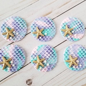 Fondant Mermaid Theme Cupcake Toppers