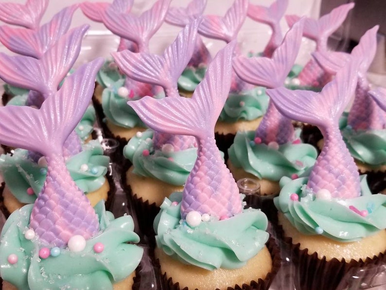 A Set of Mermaid Tails Toppers 12pcs image 1