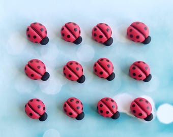3D Ladybugs Cupcake/Cake Toppers