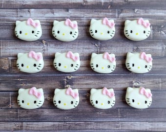 3D Fondant Kitty Cupcake Toppers, 12 pieces