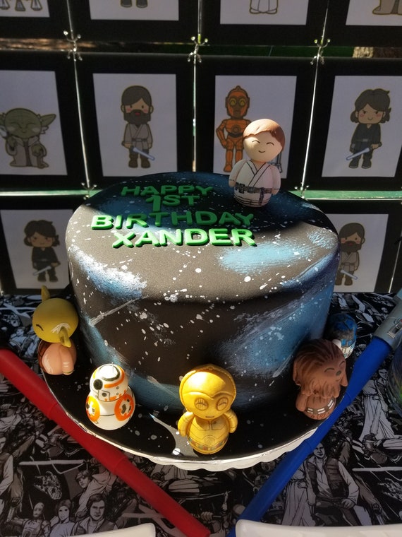 Cute 3d Fondant Star Wars Characters Cake Toppers Etsy