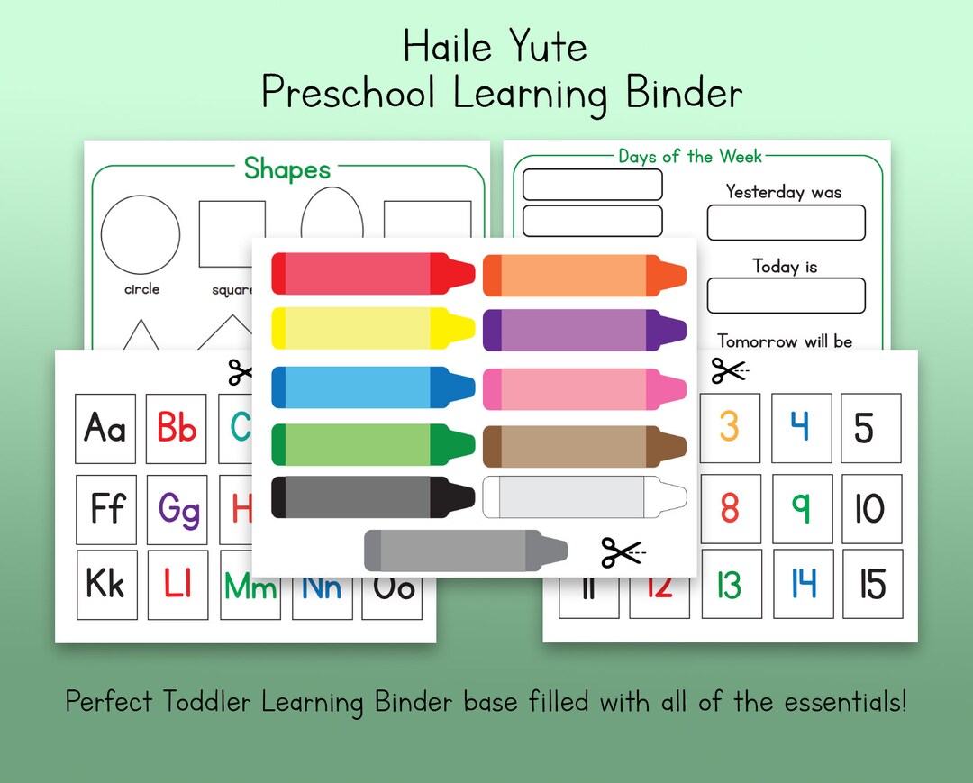 Preschool Learning Binder Printable - Etsy