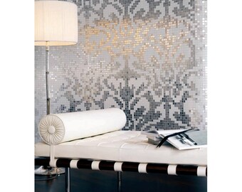 Glass mosaic shower Italian Art Baroque Silver 0,25 m 2