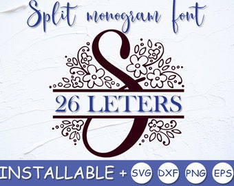 Split Monogram Font Svg Flower Monogram Svg Font For Cricut Split Letter Font Split Floral Alphabet Svg Floral Monogram Font Download 14612 Free Commercial Use Script Fonts