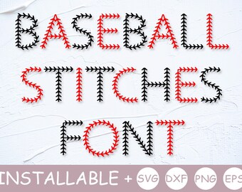 Baseball stitches font, baseball font, baseball font svg, stitches font svg, baseball stitches alphabet, files for Cricut, cut files, PNG