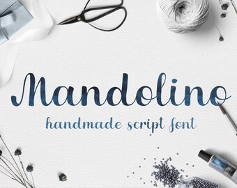 Calligraphy font - Mandolino, Handwritten font, Script font, Baby font, Contrast brush font, Font for Invitations