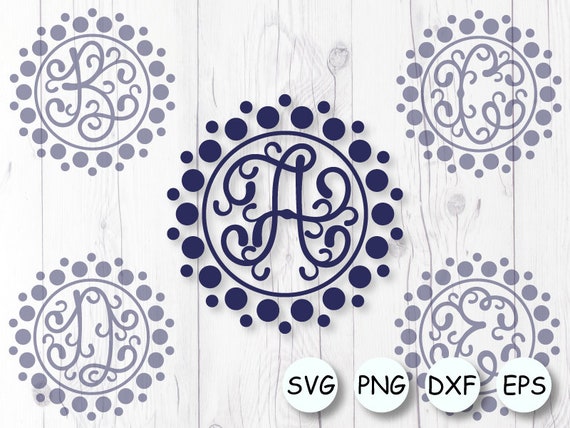 Download Monogram Font Svg One Letter Monogram Circle Monogram Font Etsy