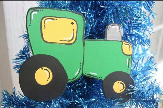 John Deere Tractor Christmas Ornament Etsy