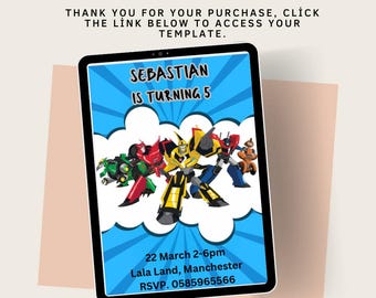 Transformers party invitation