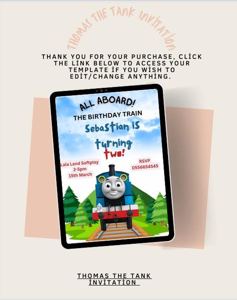 Thomas the Tank Engine Invitation - Etsy