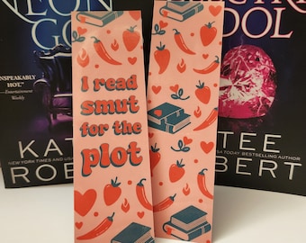 Quirky Funny Romance Fantasy Spicy Smut Pattern Bookmark | I Read Smut for the Plot