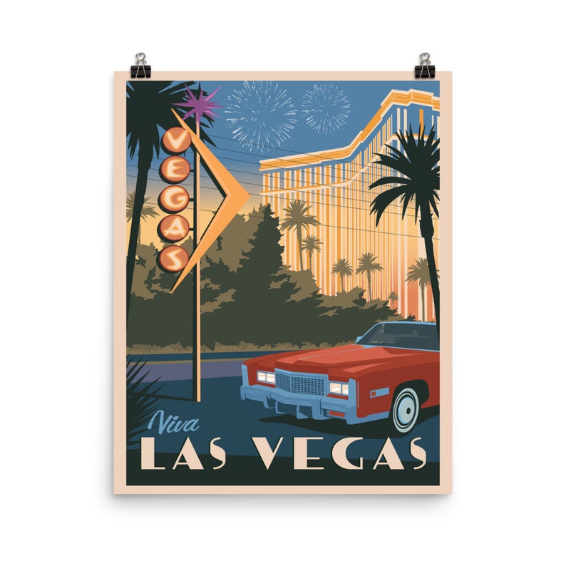 Las Vegas Nevada Vintage-style Travel Poster Premium Paper - Etsy