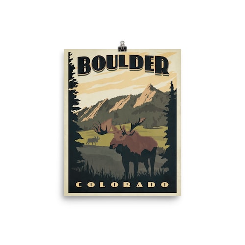 Boulder Colorado Travel Poster Instant Download Etsy