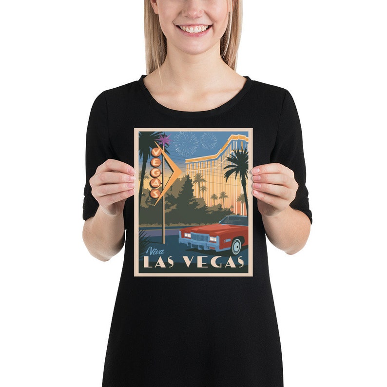 Las Vegas Nevada Vintage-style Travel Poster Premium Paper - Etsy