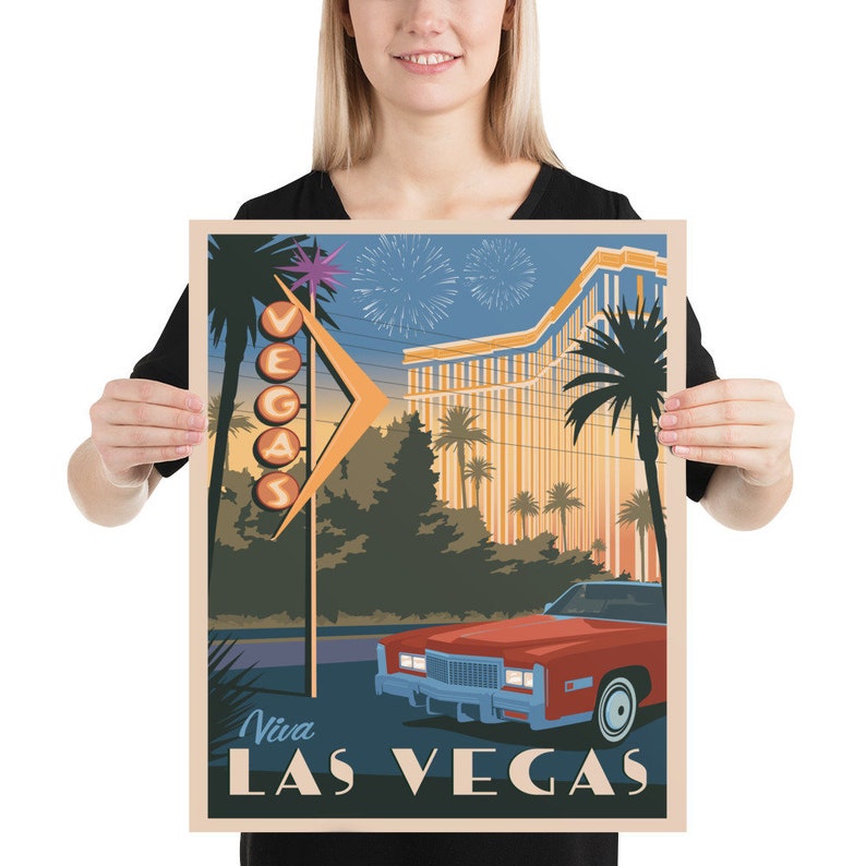 Las Vegas Nevada Vintage-style Travel Poster Premium Paper - Etsy