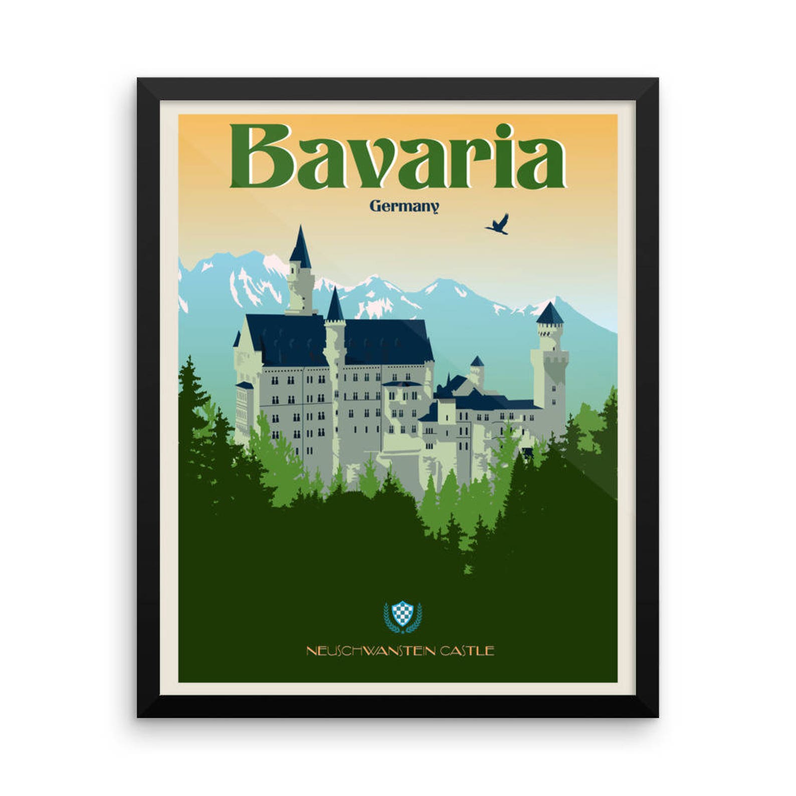Neuschwanstein Castle, Bavaria | Framed Travel Poster