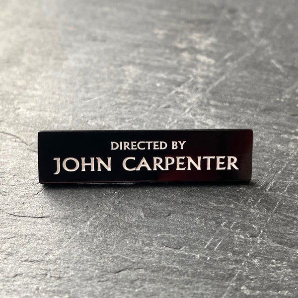 John Carpenter "Directed by" soft enamel pin badge
