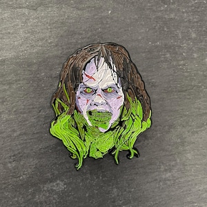 Regan "excellent day for an exorcism" soft enamel pin badge image 1