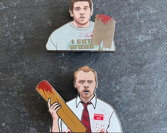 Harde geëmailleerde pinbadges Shaun & Ed - Shaun wordt binnenkort aangevuld